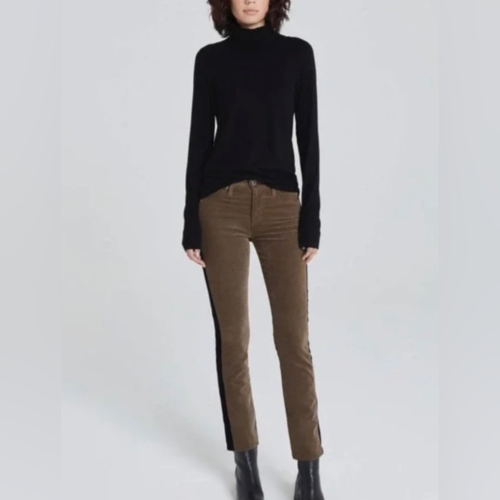 NWOT AG Adriano Goldschmied Women's Velvet Mari Tuxedo Stripe, Size 28